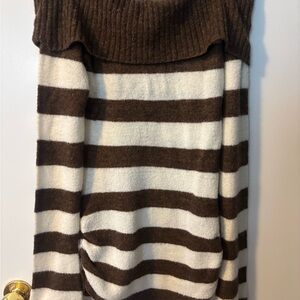 Next Era Chocolate and Cream Striped Turtleneck Sweater